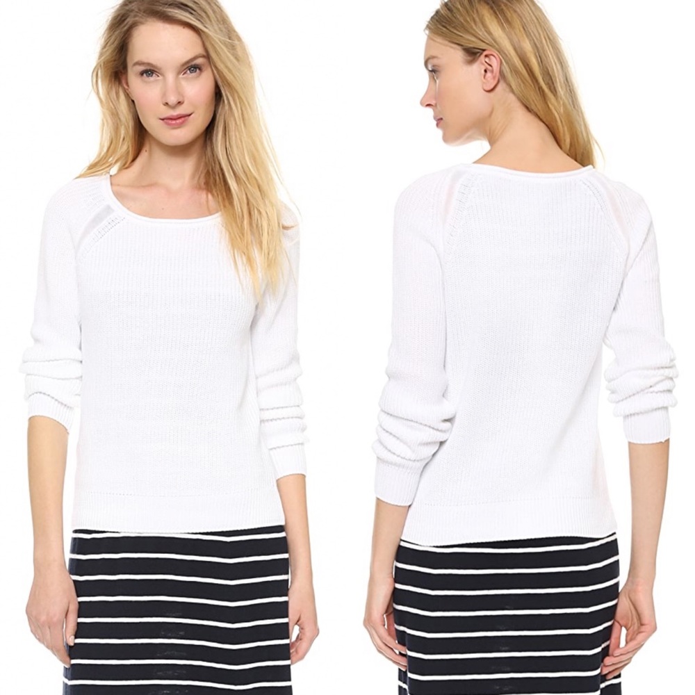 Vince Raglan Suspension White Sweater